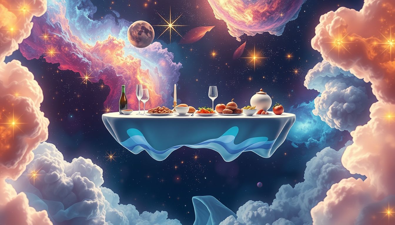 Ein Banketttraum symbolisiert oft erfüllte Wünsche und Lebensfreude.