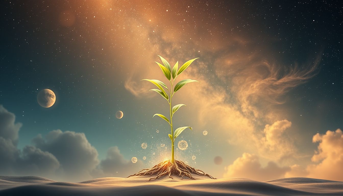 Das Pflanzen eines Palmenzweigs symbolisiert Neubeginn und Hoffnung.