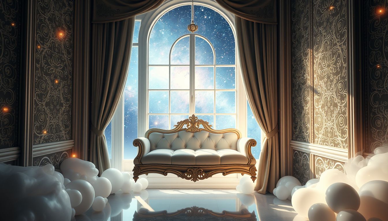 Ein Fensterpolster symbolisiert Komfort und Geborgenheit im Luxus.