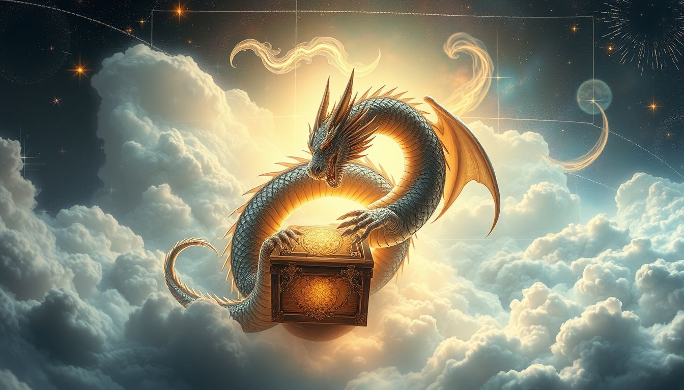 Ein Drache im Traum bewacht verborgene persönliche Schätze und Talente.