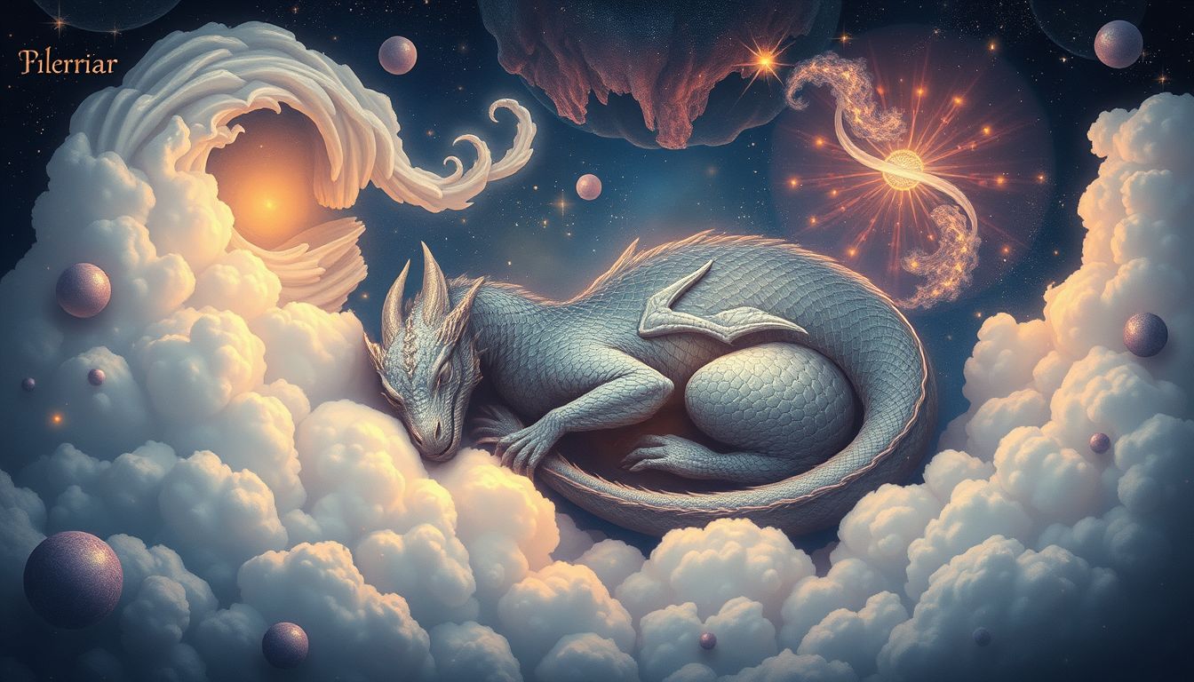Ein schlafender Drache symbolisiert ungenutzte innere Kraft und Potential.