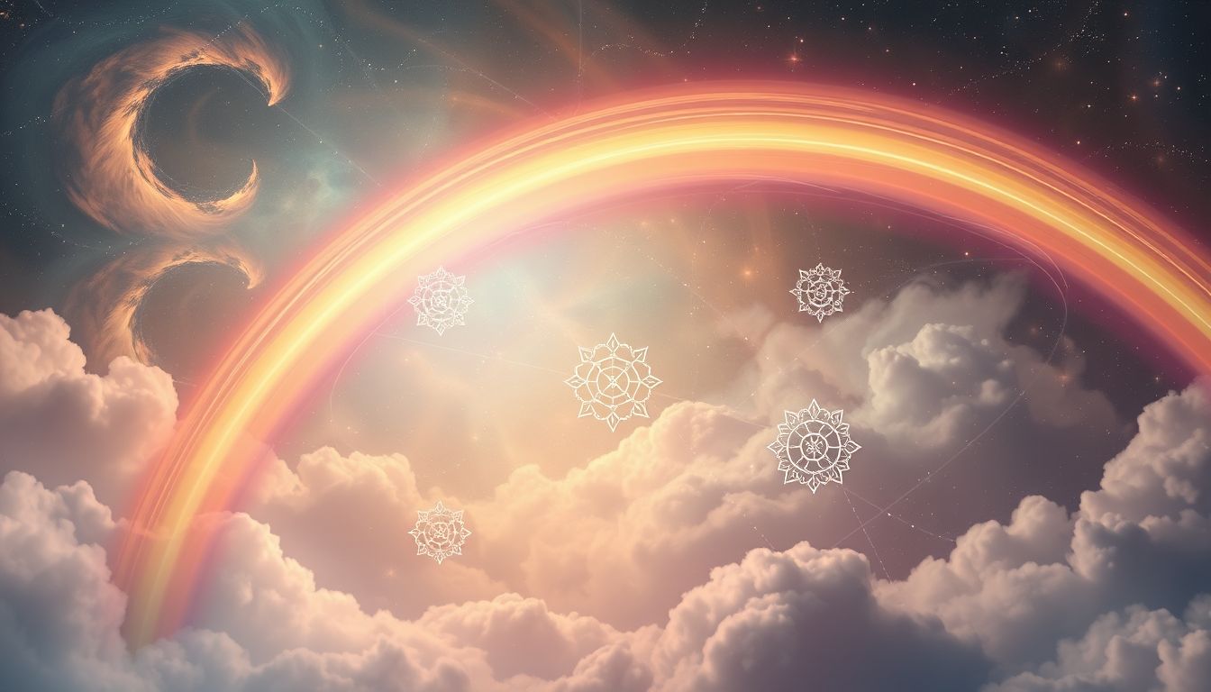 Ein Regenbogen im Heilungstraum symbolisiert inneren Neuanfang.