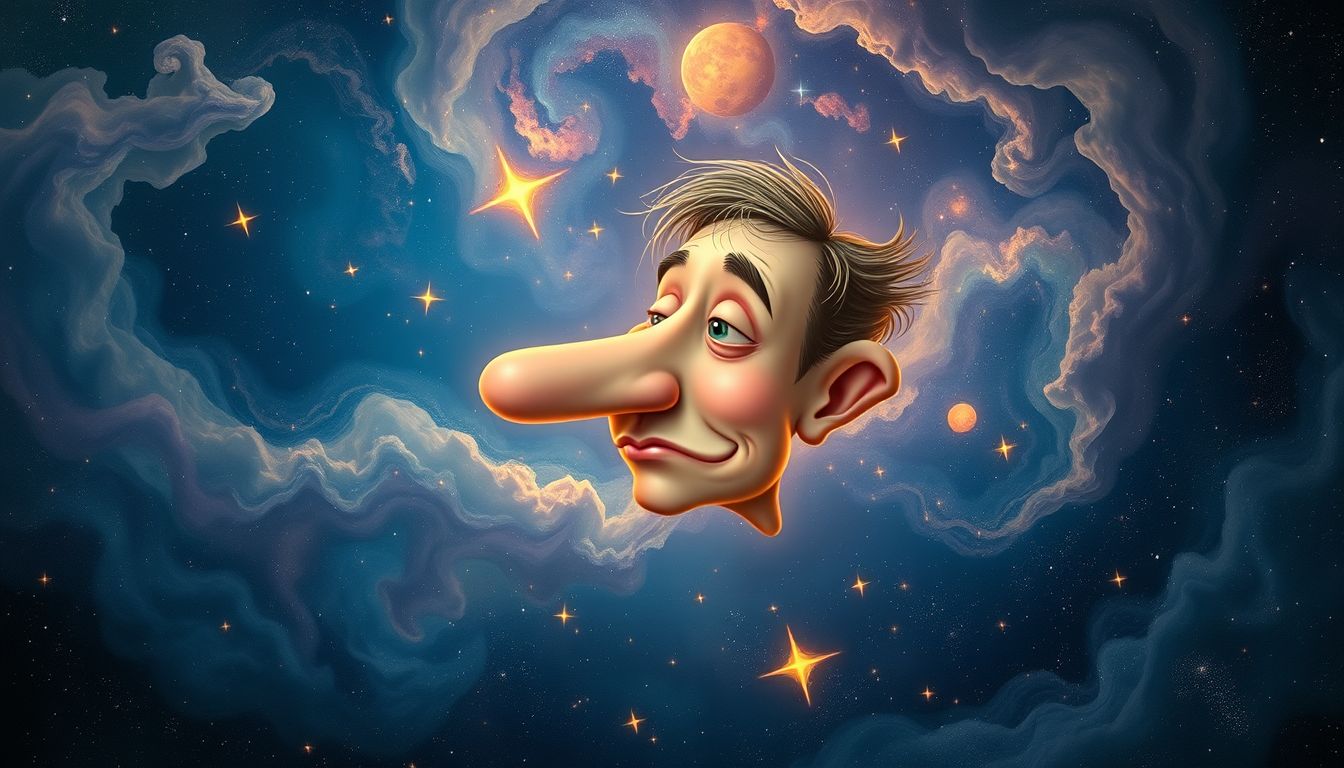 Karikaturen nutzen lange Nasen als Symbol für übertriebene Kritik.