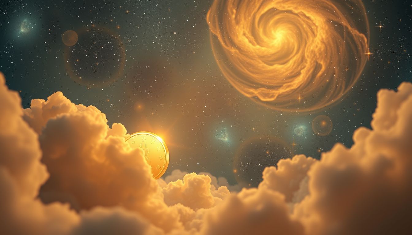 Eine einzelne Münze im Traum symbolisiert verborgene Chancen und Wert.