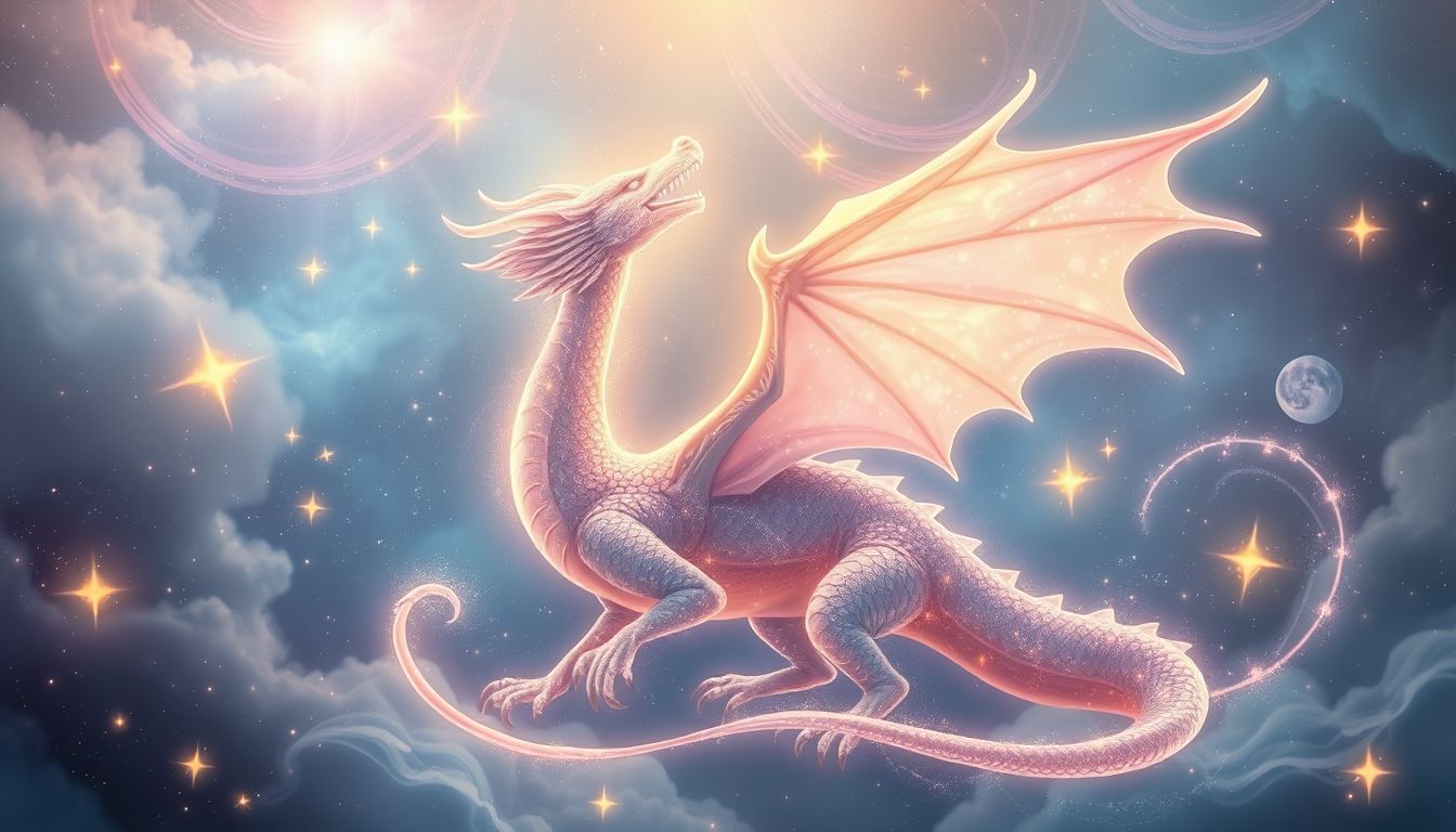 Im Traum singender Drache symbolisiert verborgene kreative Kraft.