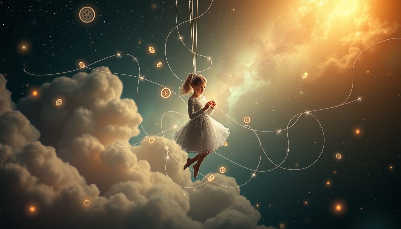 Ein Schneider, der Knöpfe annäht, symbolisiert neue Verbindungen im Leben.