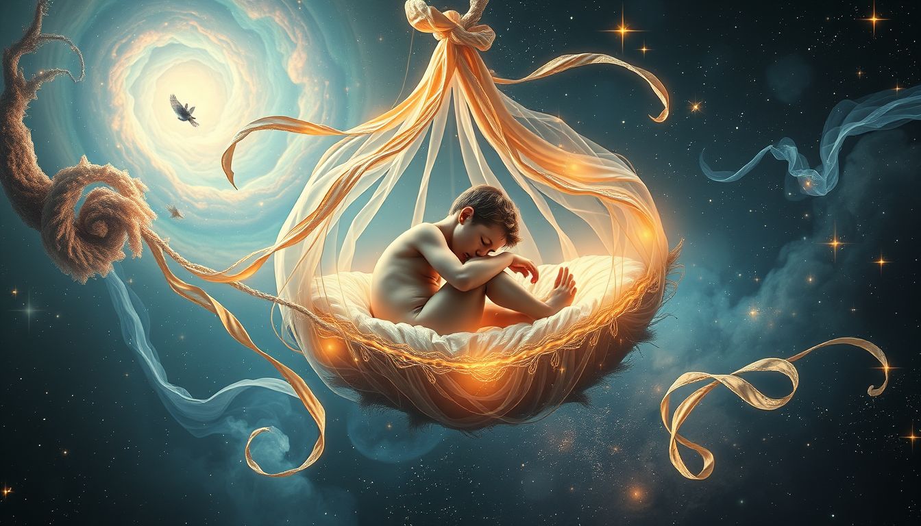 Im Kinderwagen sitzen symbolisiert Schutz und persönliche Entwicklung im Traum.