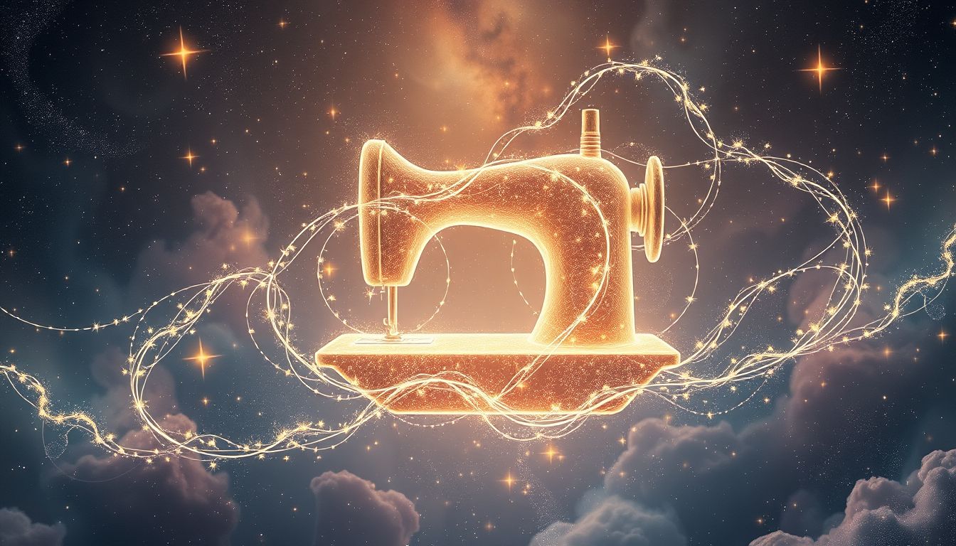 Eine Nähmaschine im Traum symbolisiert kreative Problemlösung und Produktivität.
