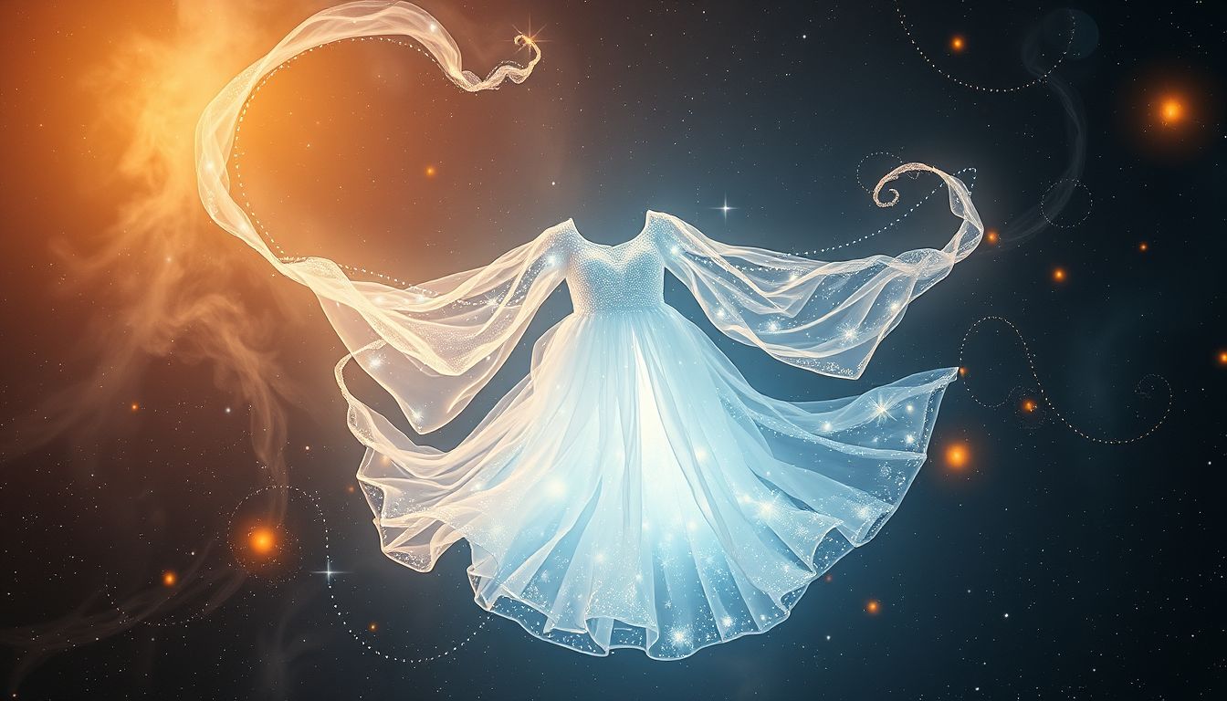 Ein neues, maßgeschneidertes Kleid symbolisiert persönliche Veränderung und Wachstum.