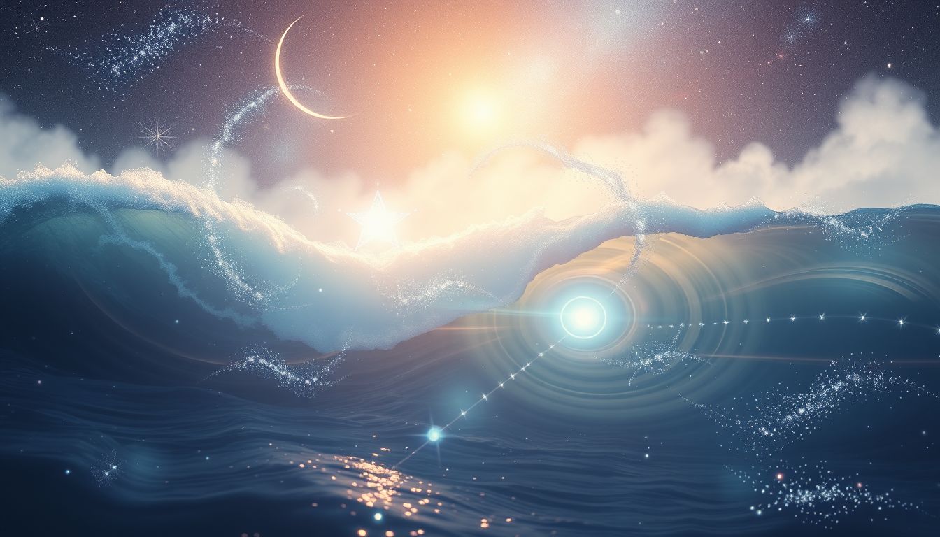 Brechende Wellen symbolisieren den Abschluss alter Lebensphasen und Neubeginn.