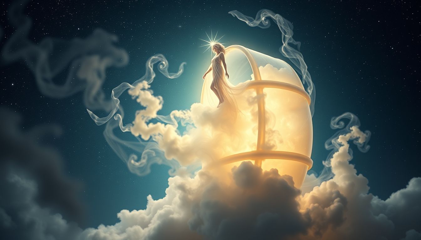 Aus einer Tonne klettern symbolisiert persönliche Befreiung und Neuanfang.