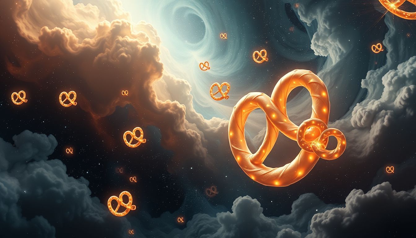 Brezeln als Baumaterial symbolisieren kreative Stabilität und Zusammenhalt im Traum.