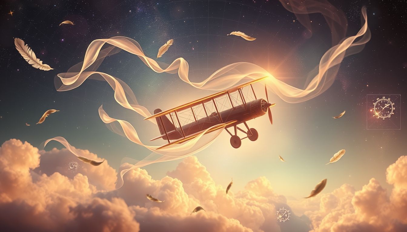 Der Doppeldecker symbolisiert Freiheit und nostalgische Abenteuergelüste im Traum.