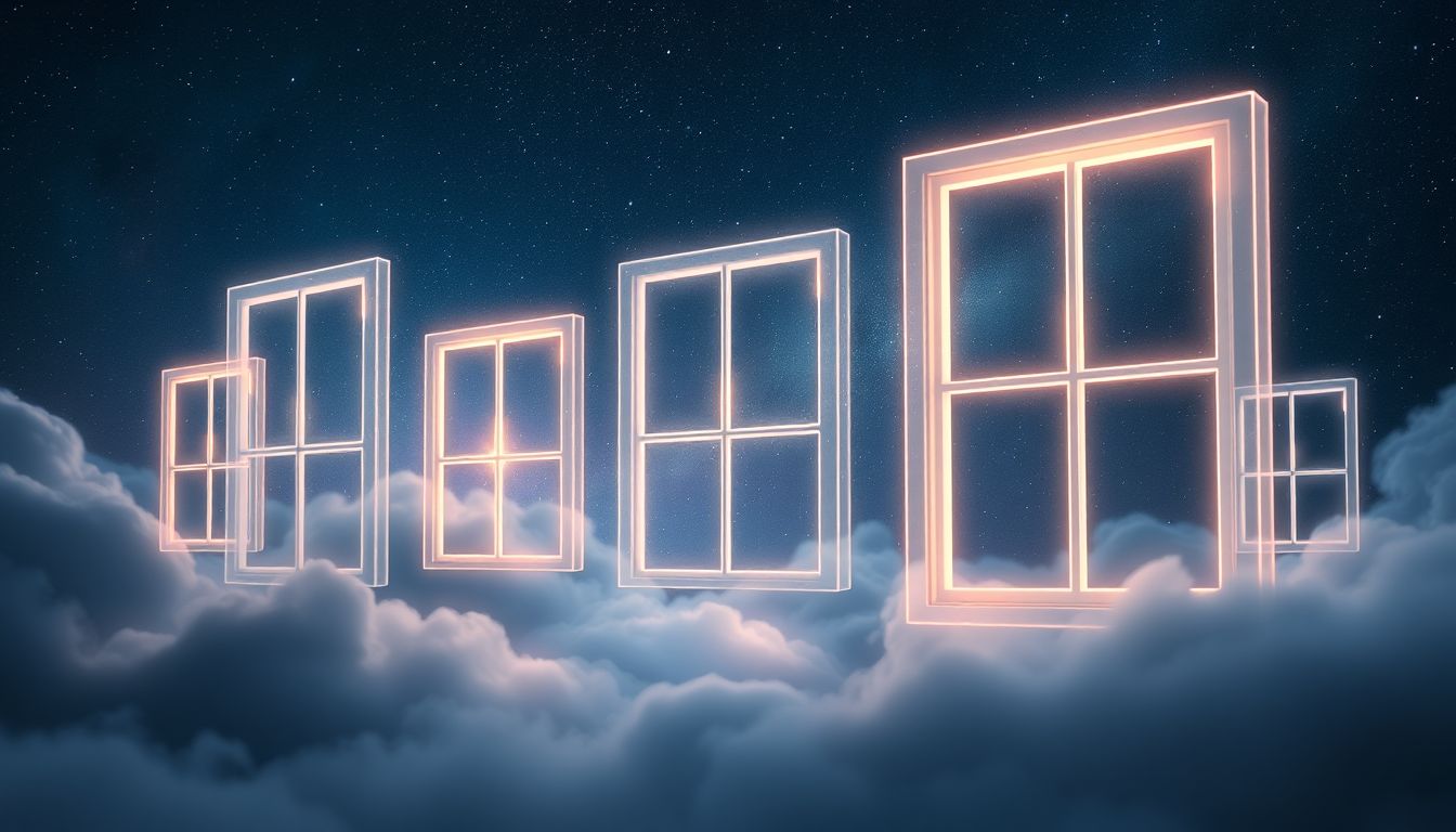 Fensterreihen symbolisieren im Traum oft den Zugang zum Unterbewusstsein.