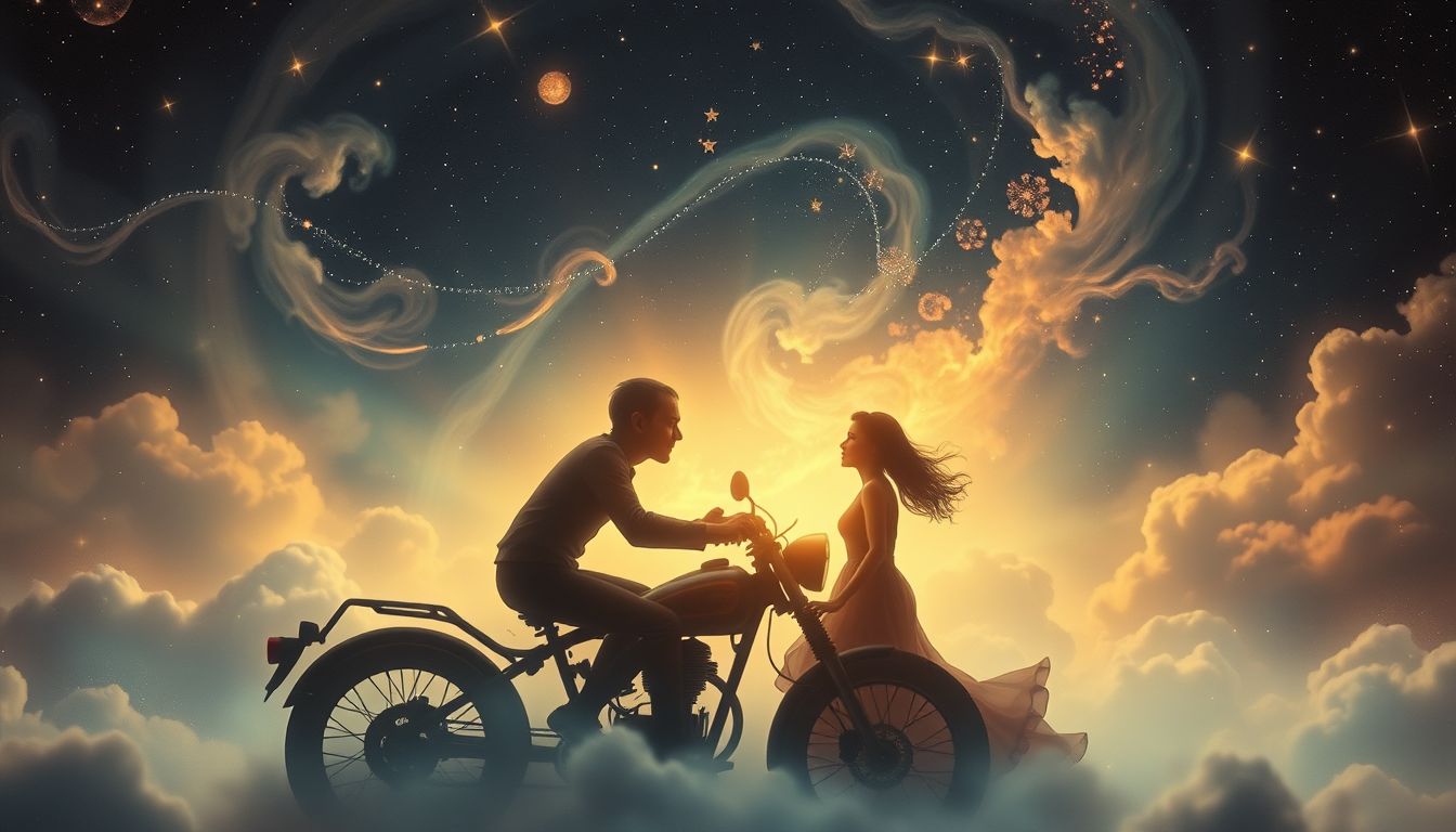 Ein Biker, der spricht, symbolisiert Freiheit und persönliches Wachstum.