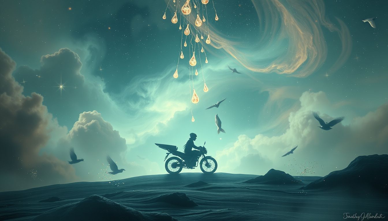 Ein weinender Biker symbolisiert tief verborgene emotionale Konflikte im Traum.