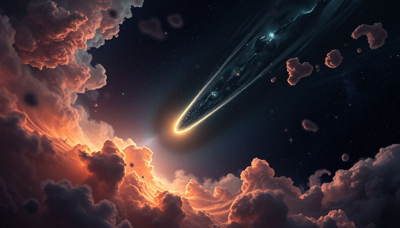 Ein dunkler Komet symbolisiert oft bevorstehende schwere Lebensveränderungen.