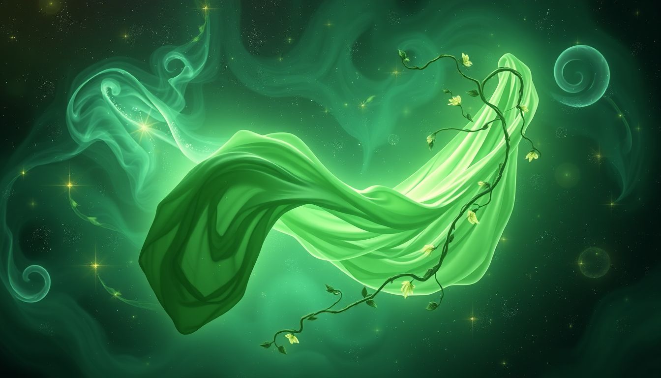 Ein grüner Putzlappen symbolisiert neues Wachstum und innere Heilung.