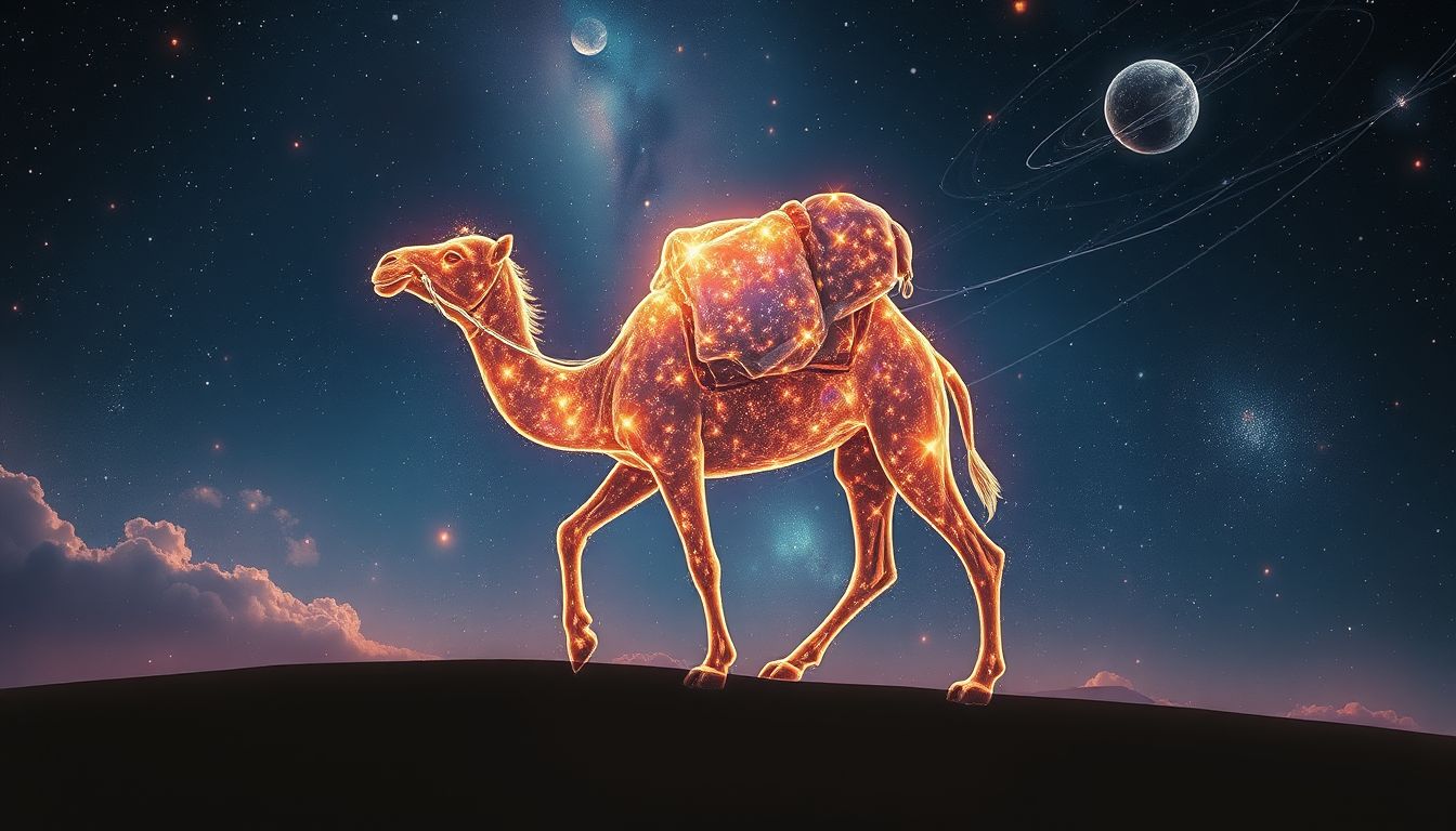 Ein Kamel symbolisiert Ausdauer und tragbare Lebenslasten im Traum.