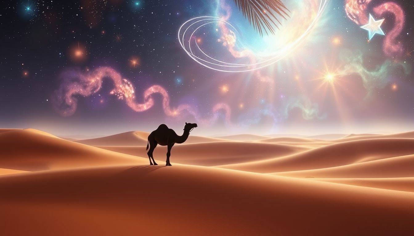 Ein Kamel in der Wüste symbolisiert Ausdauer und Überlebensfähigkeit.