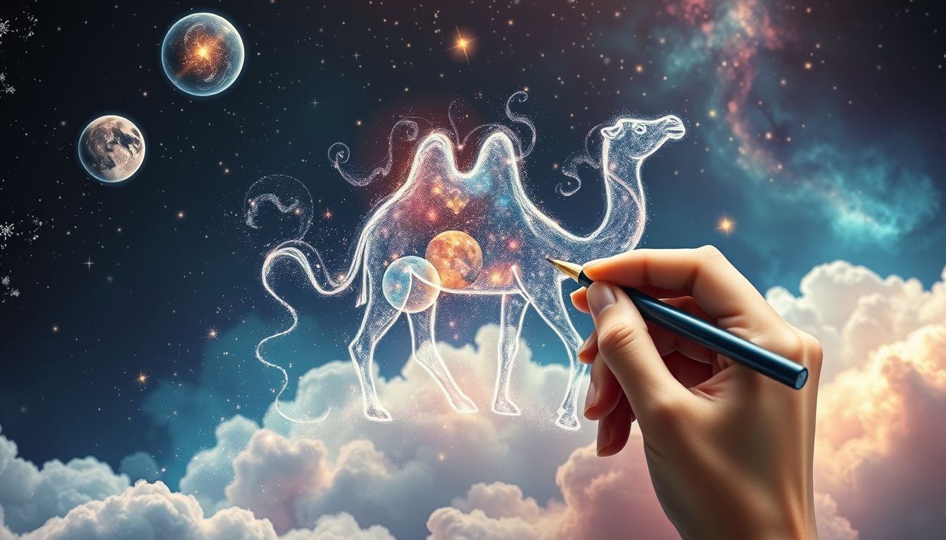 Ein Kamel zeichnen symbolisiert Geduld und Ausdauer im Traum.