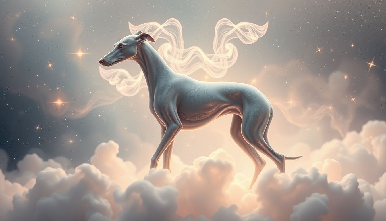 Ein kranker Windhund symbolisiert Verletzlichkeit und emotionale Heilung.
