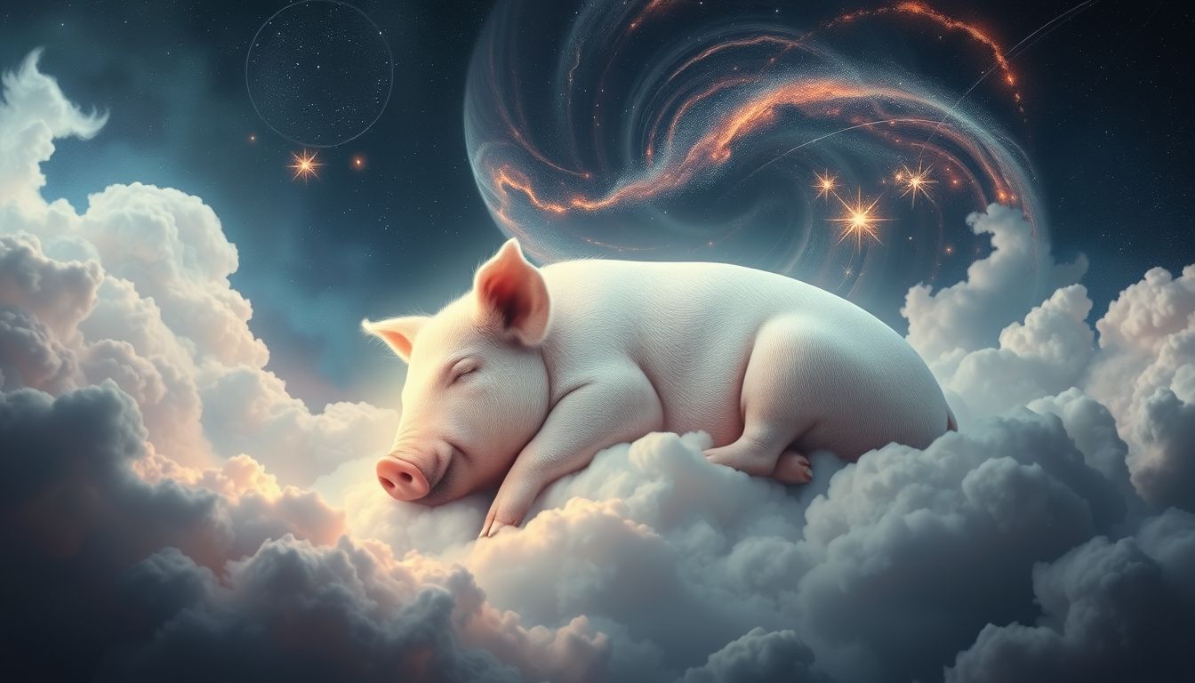 Ein schlafendes Mastschwein symbolisiert Ruhe vor bevorstehenden Veränderungen.