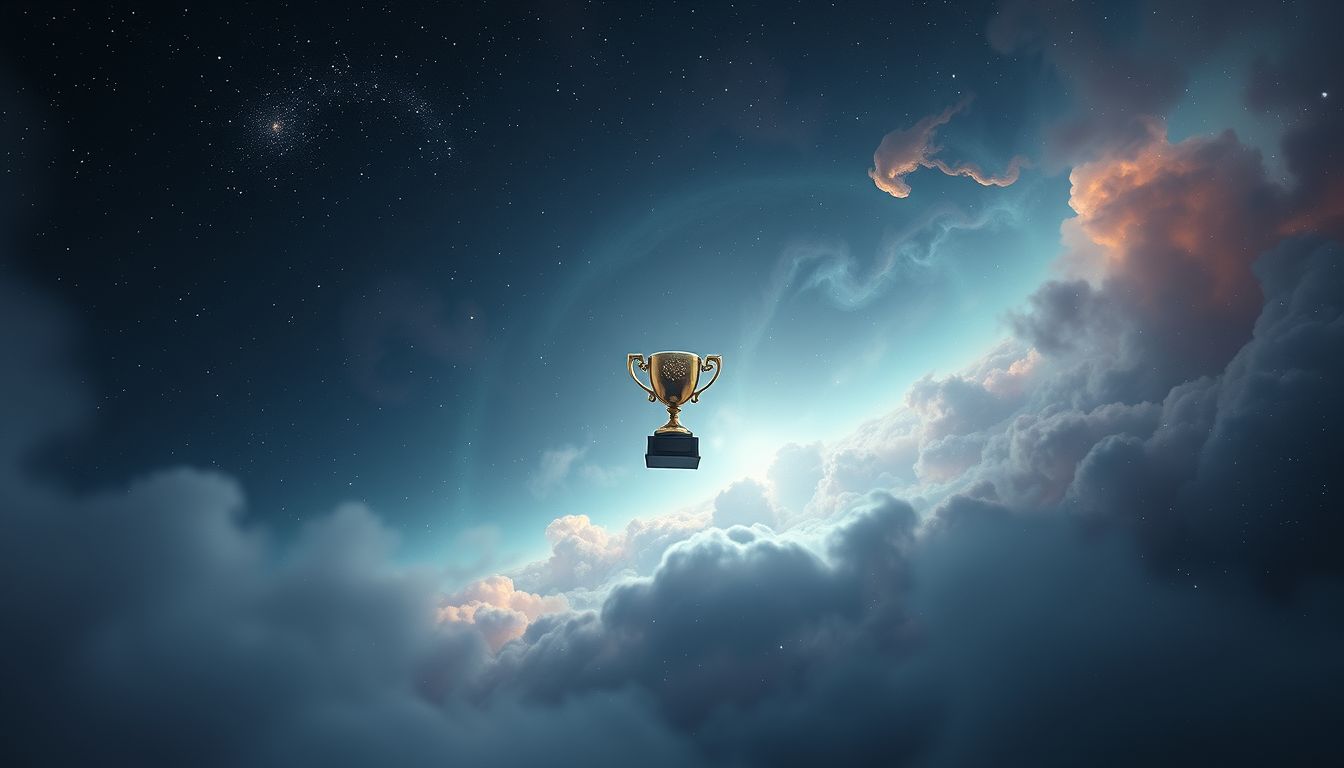 Ein winziger Pokal symbolisiert oft unterschätzte Leistungen und Zweifel.