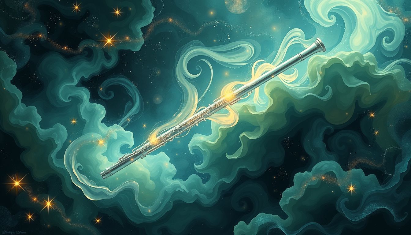 Das Querflötenspiel in der Natur symbolisiert Freiheit und Harmonie.