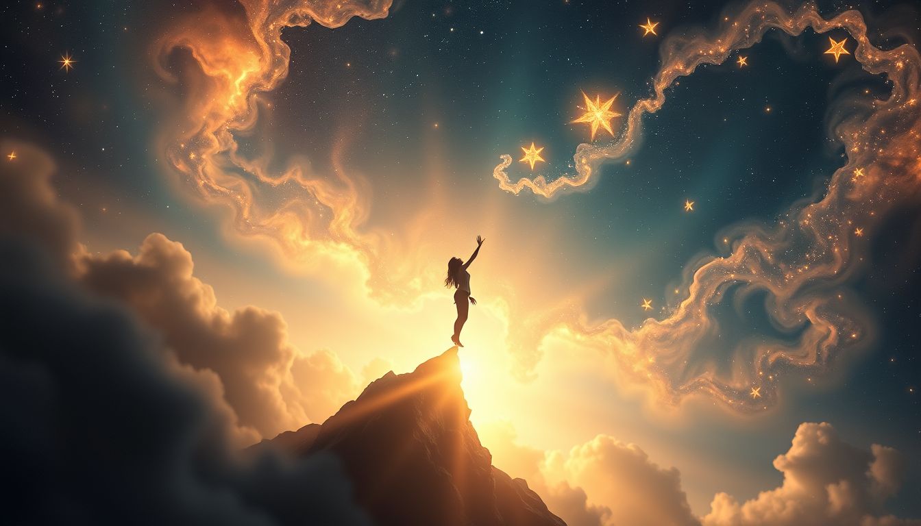 Fliegen im Traum symbolisiert oft Überwindung innerer Ängste und Hindernisse.