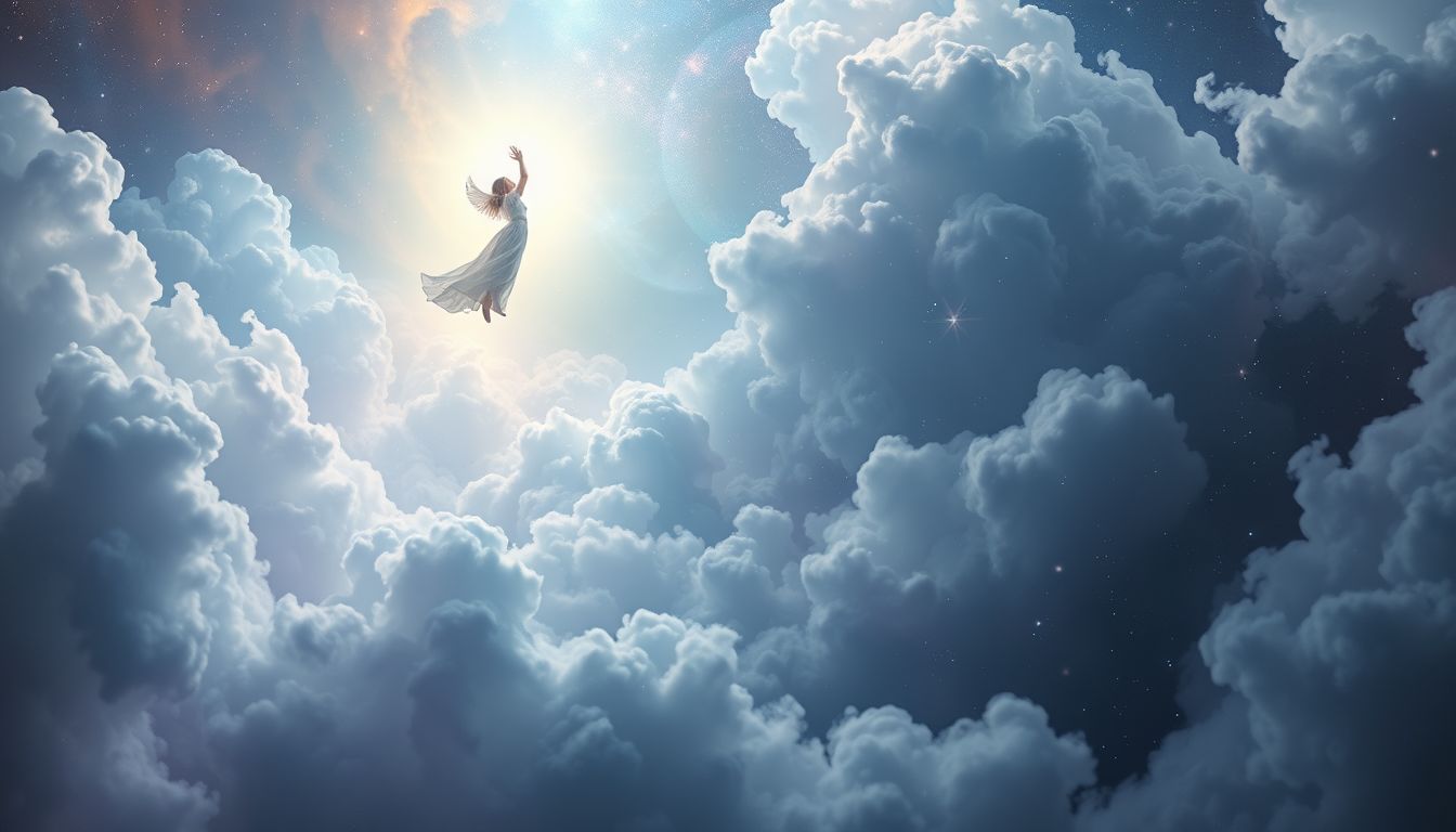 Fliegen mit Verstorbenen symbolisiert Trost und Verbindung zum Jenseits.