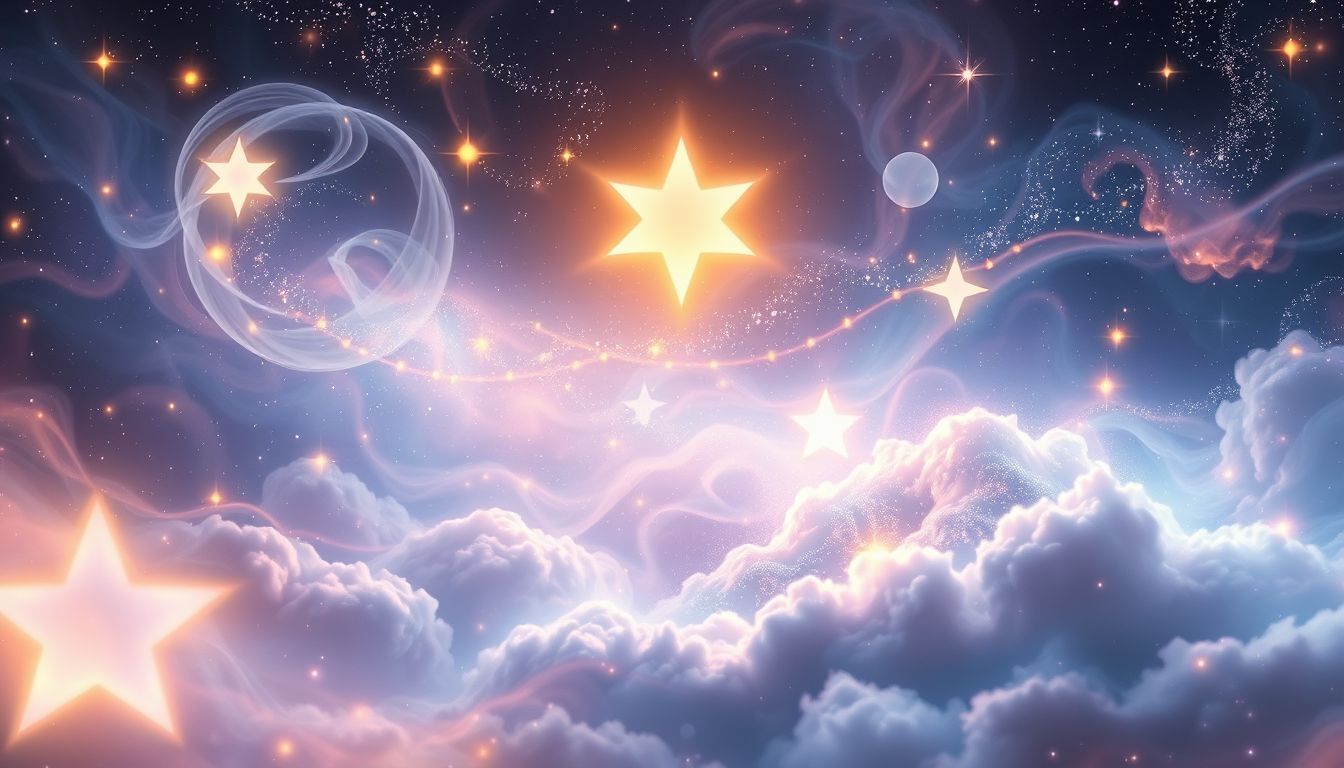 Glänzende Sterne symbolisieren oft spirituelle Führung und inneres Licht.