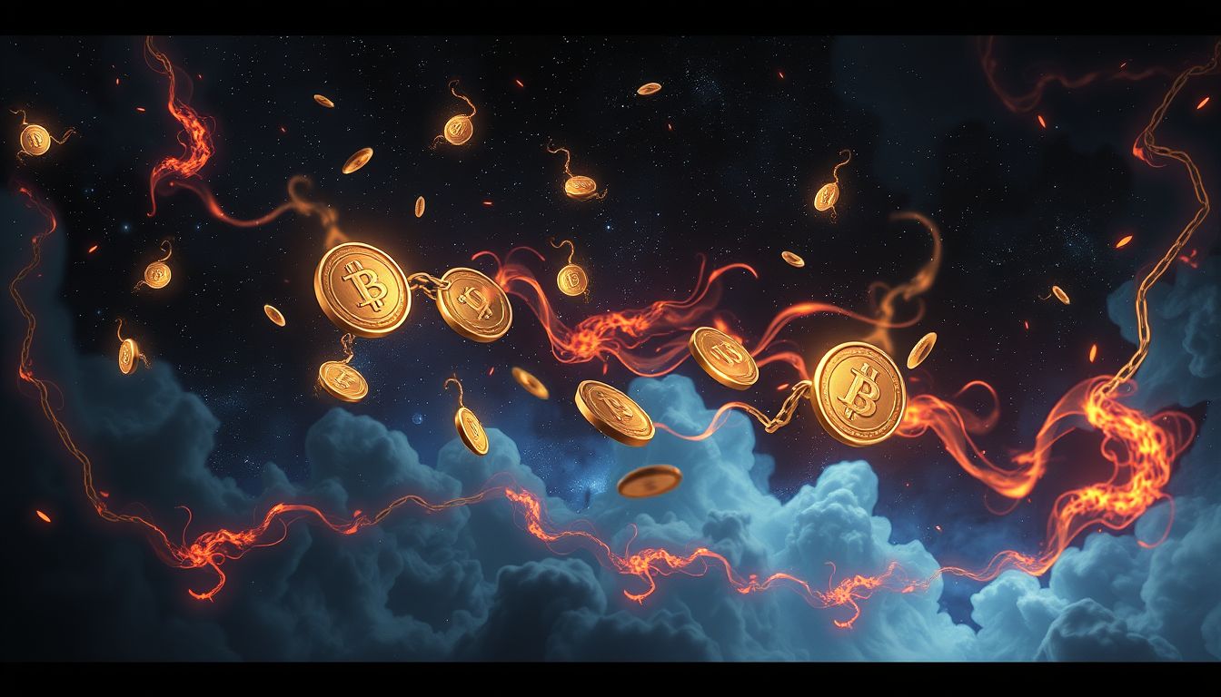 Groschen in der Hölle symbolisieren Schuld und unentrinnbare Strafe.