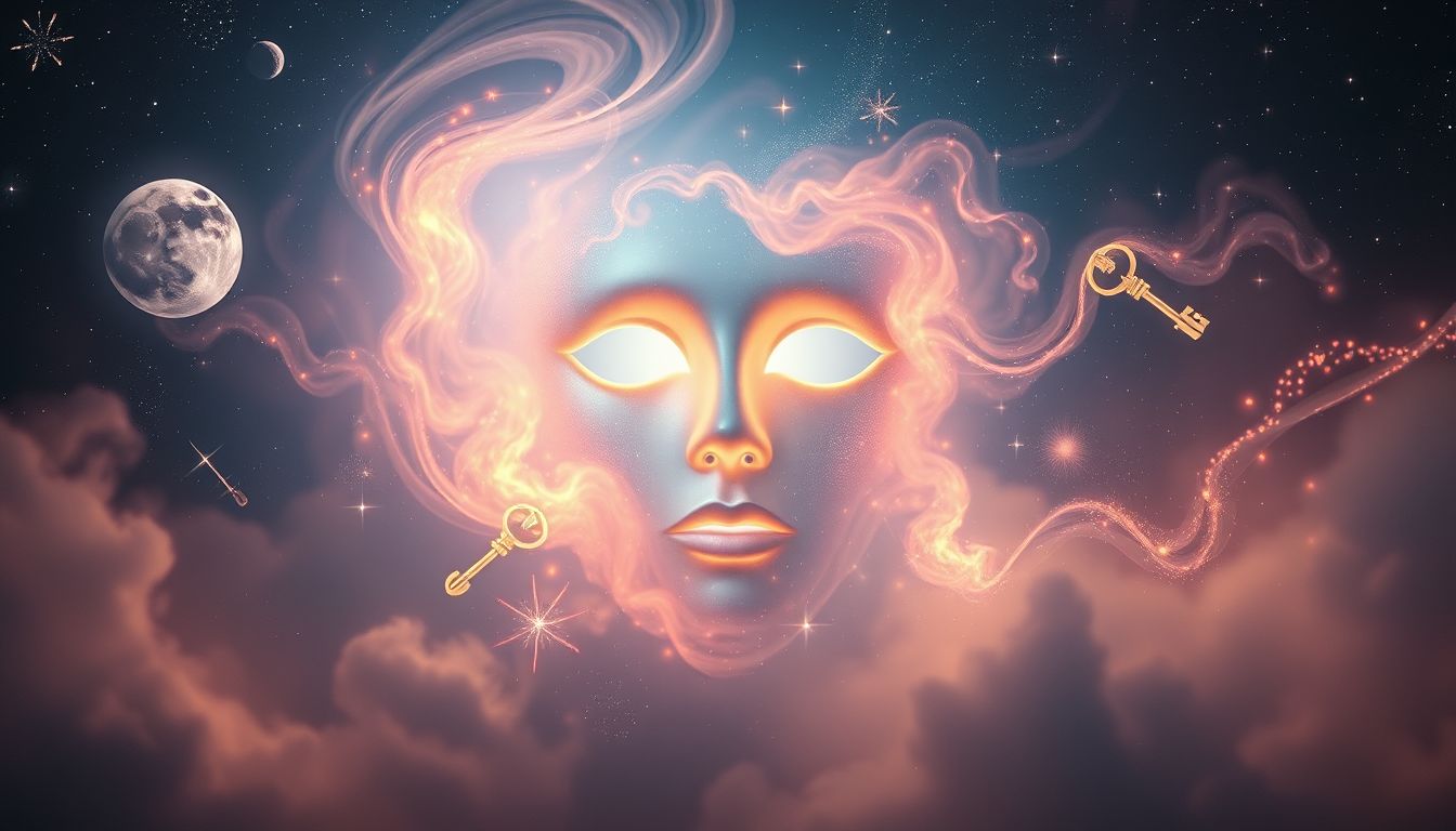 Hekates Maske symbolisiert die Enthüllung verborgener Wahrheiten im Traum.