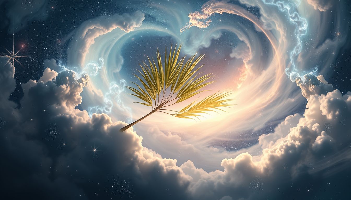 Ein Palmenzweig im Traum symbolisiert oft Frieden und Sieg.
