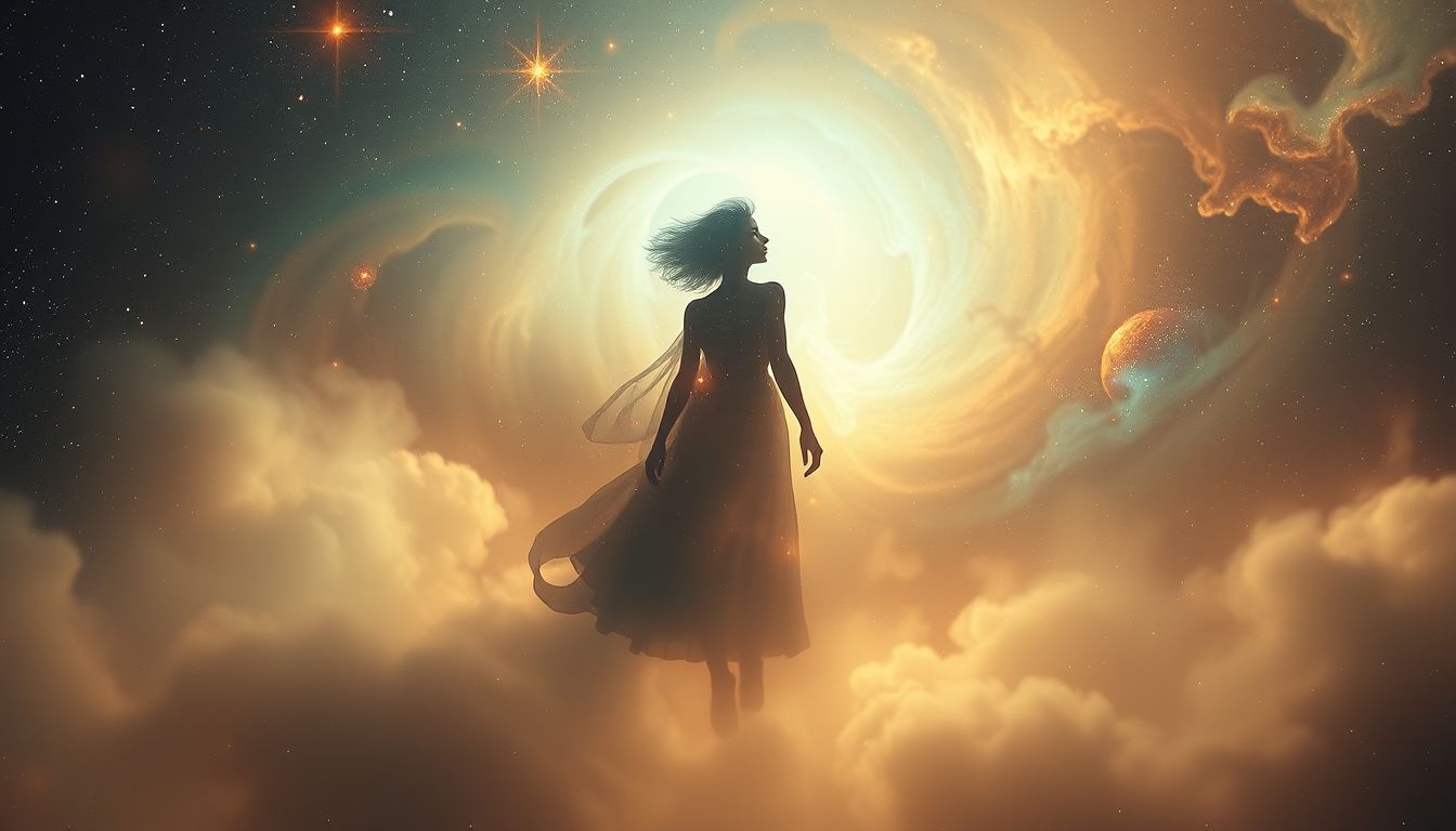 Der Schattenriss sterbender Personen symbolisiert oft loslassen und Transformation.