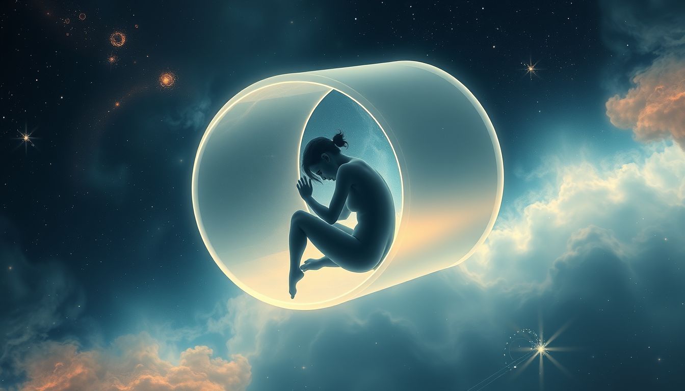 Sich in einer Tonne verstecken symbolisiert Wunsch nach Rückzug.