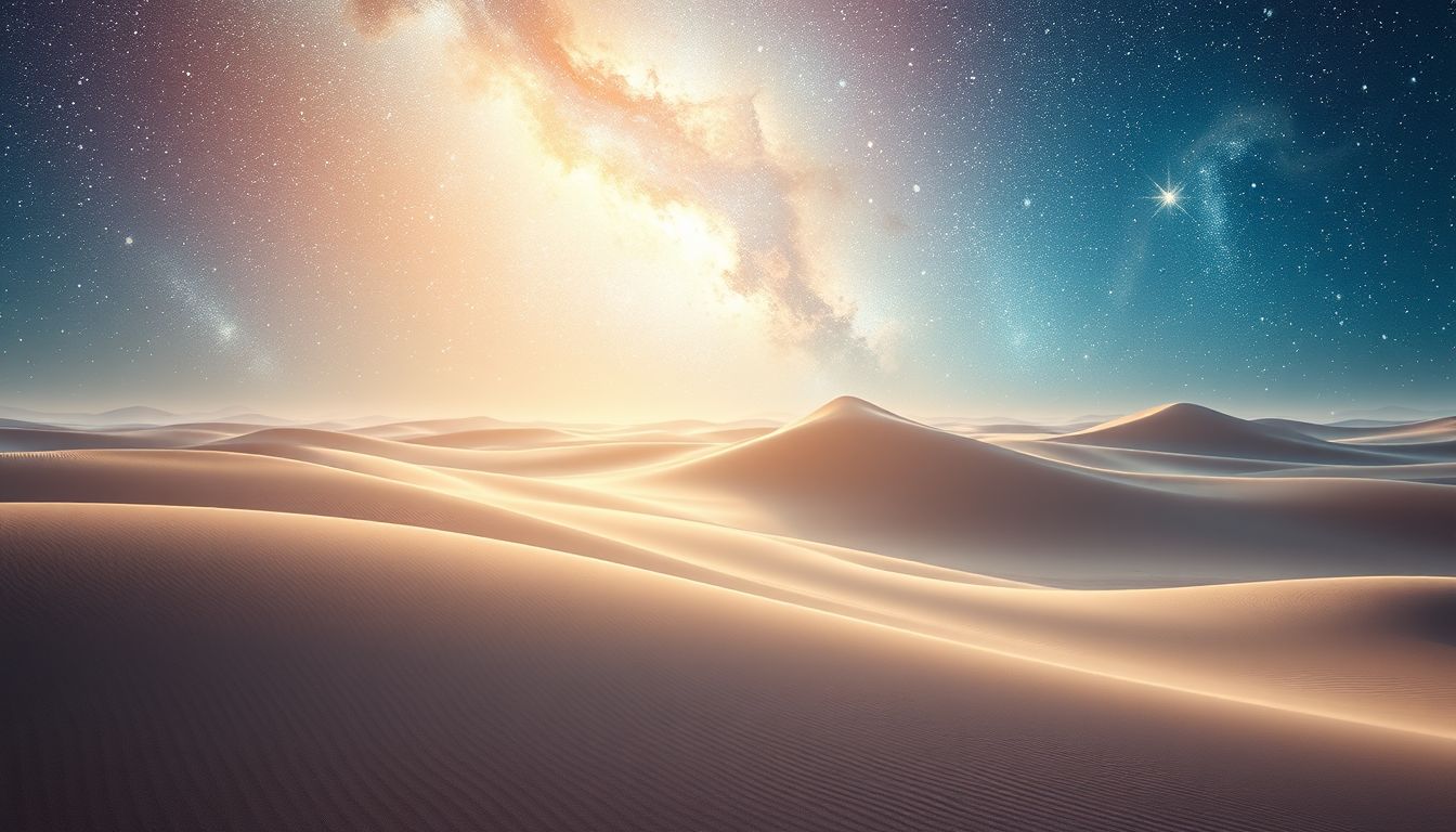 Ein klarer Wüstenhimmel symbolisiert spirituelle Klarheit und Freiheit.