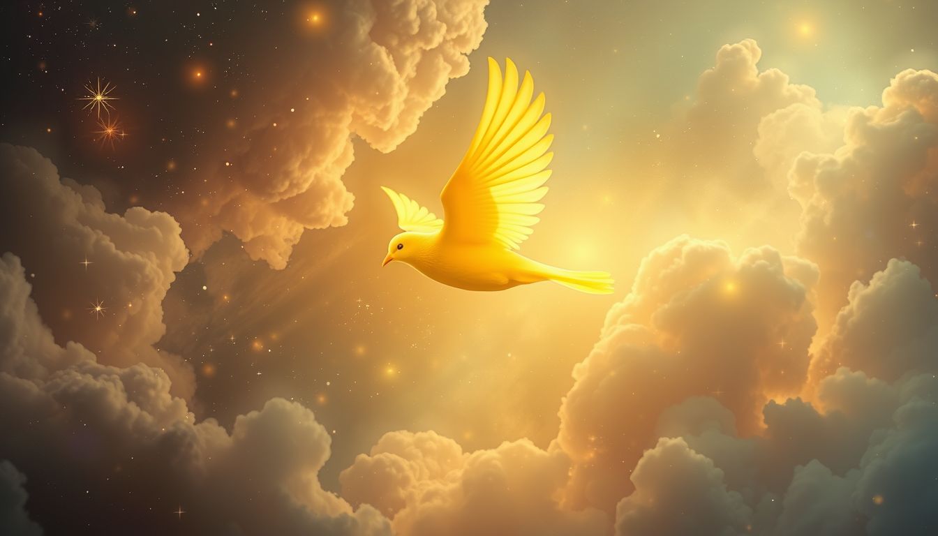 Gelbe Vögel im Flug symbolisieren Freiheit und neue Lebensperspektiven.