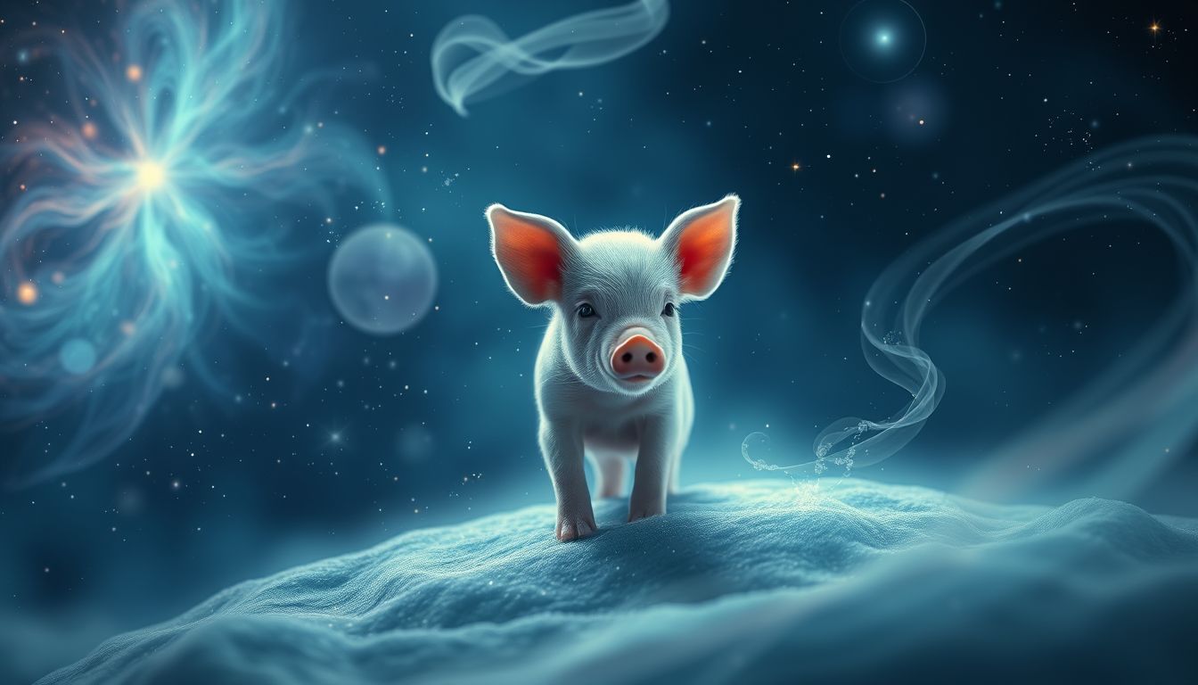 Ein angegriffenes Ferkel symbolisiert innere Konflikte und Verletzlichkeit.