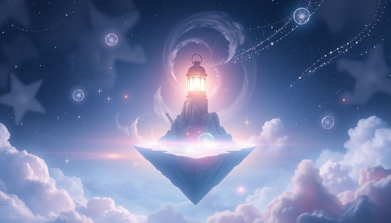 Eine Astralleuchte symbolisiert spirituelle Verbindung zu einem besonderen Ort.