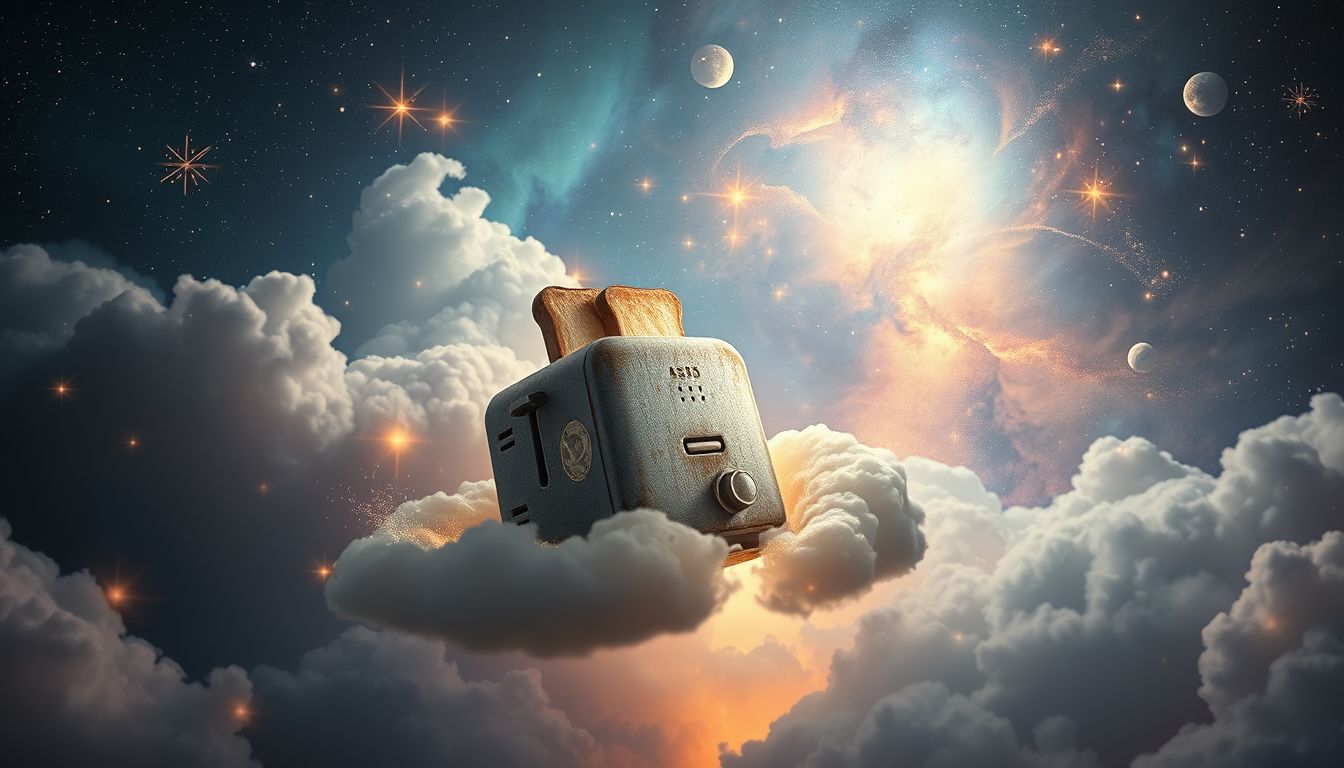 Ein alter Toaster im Traum symbolisiert veraltete Gewohnheiten und Nostalgie.