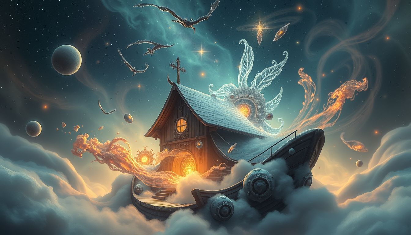 Ein Traum-shanty symbolisiert Übergänge zwischen Bewusstseinszuständen und Emotionen.