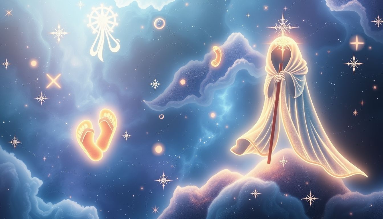 Eine Pilgerausrüstung symbolisiert Vorbereitung auf persönliche Lebensreise.