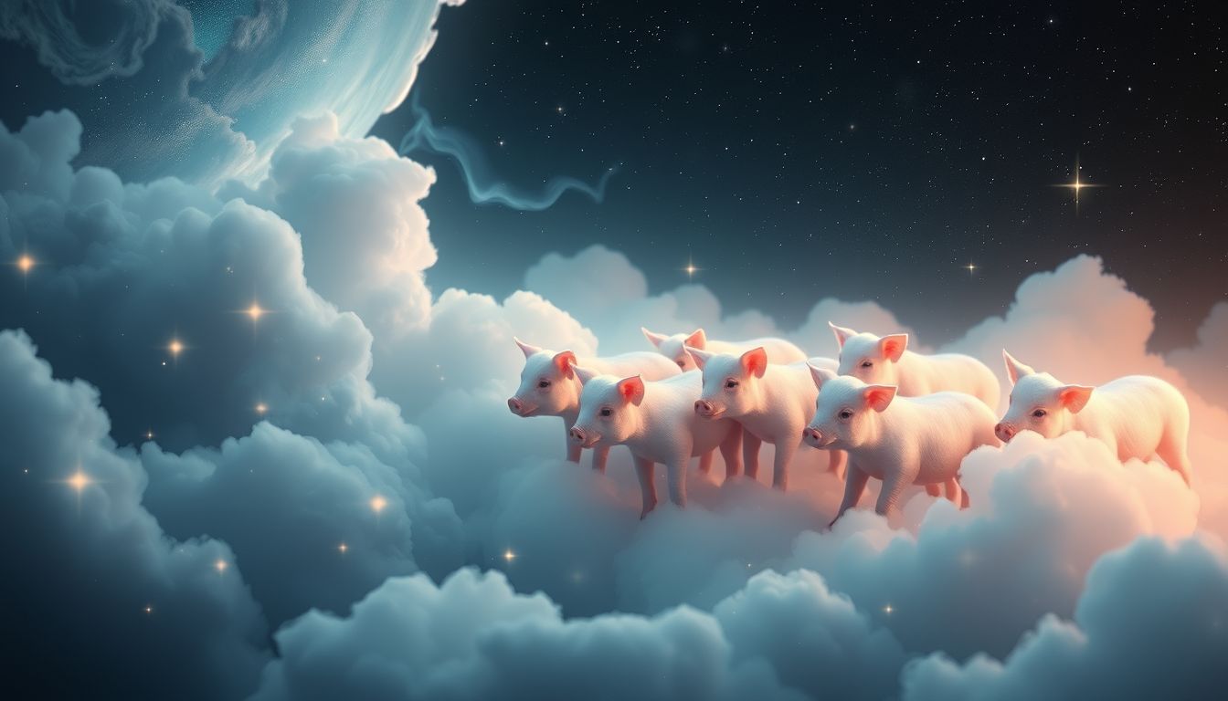 Eine Ferkelherde symbolisiert im Traum Wohlstand und Familienglück.