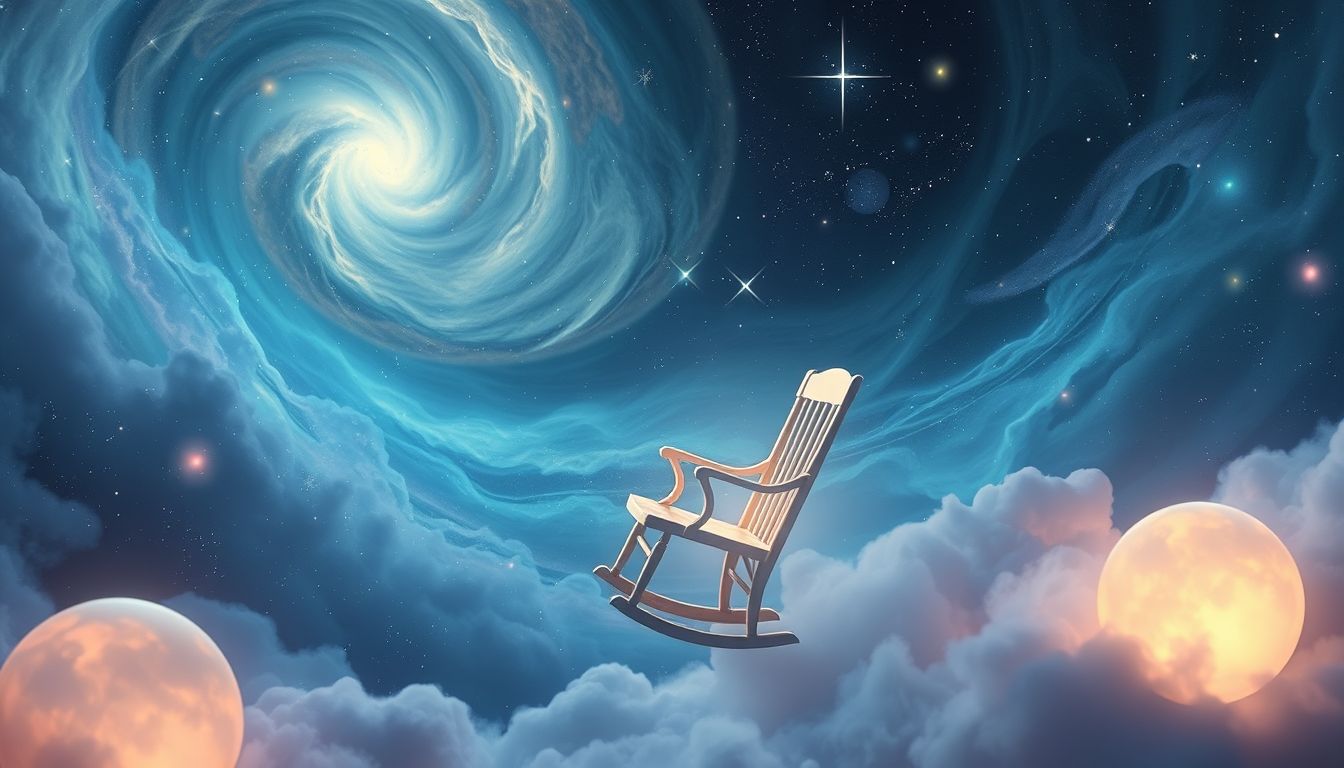 Ein leerer Schaukelstuhl symbolisiert vergängliche Erinnerungen und Verlust.