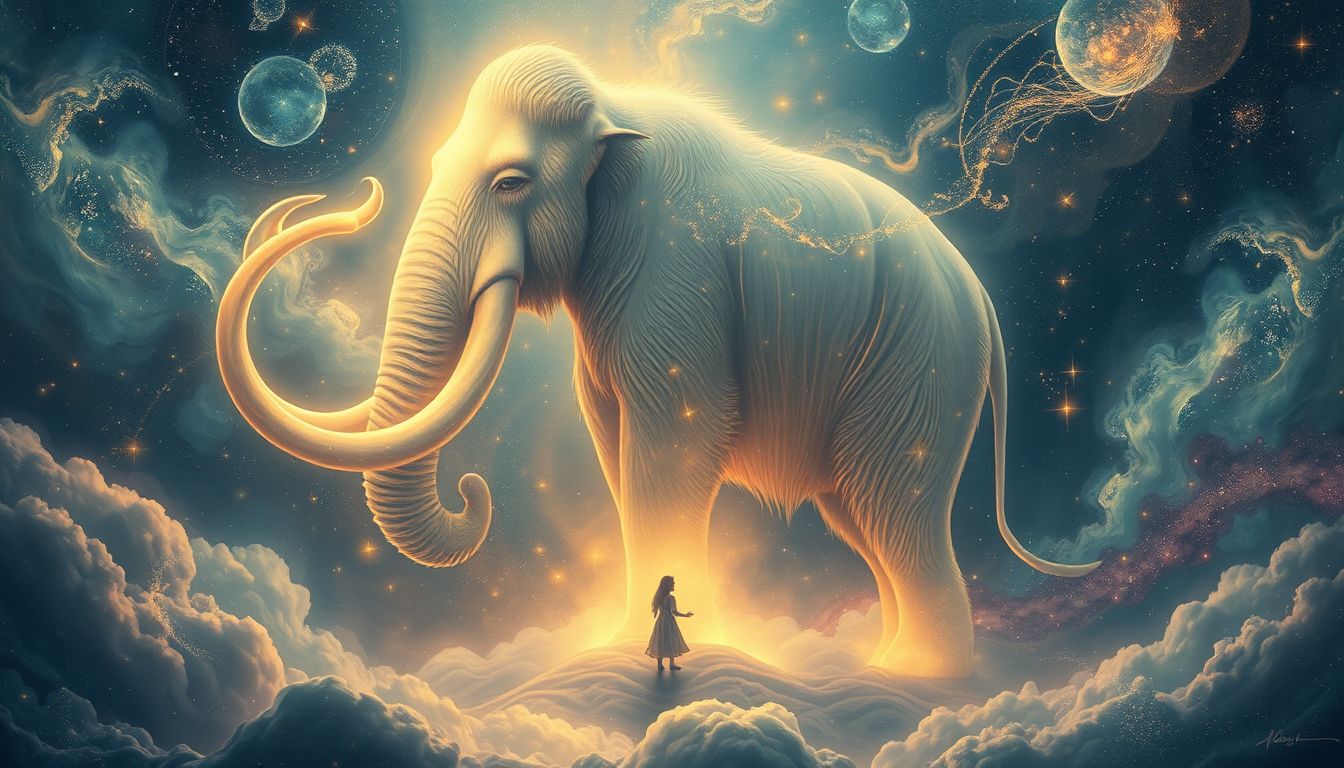 Ein Mammut im Traum symbolisiert Schutz vor großen Herausforderungen.