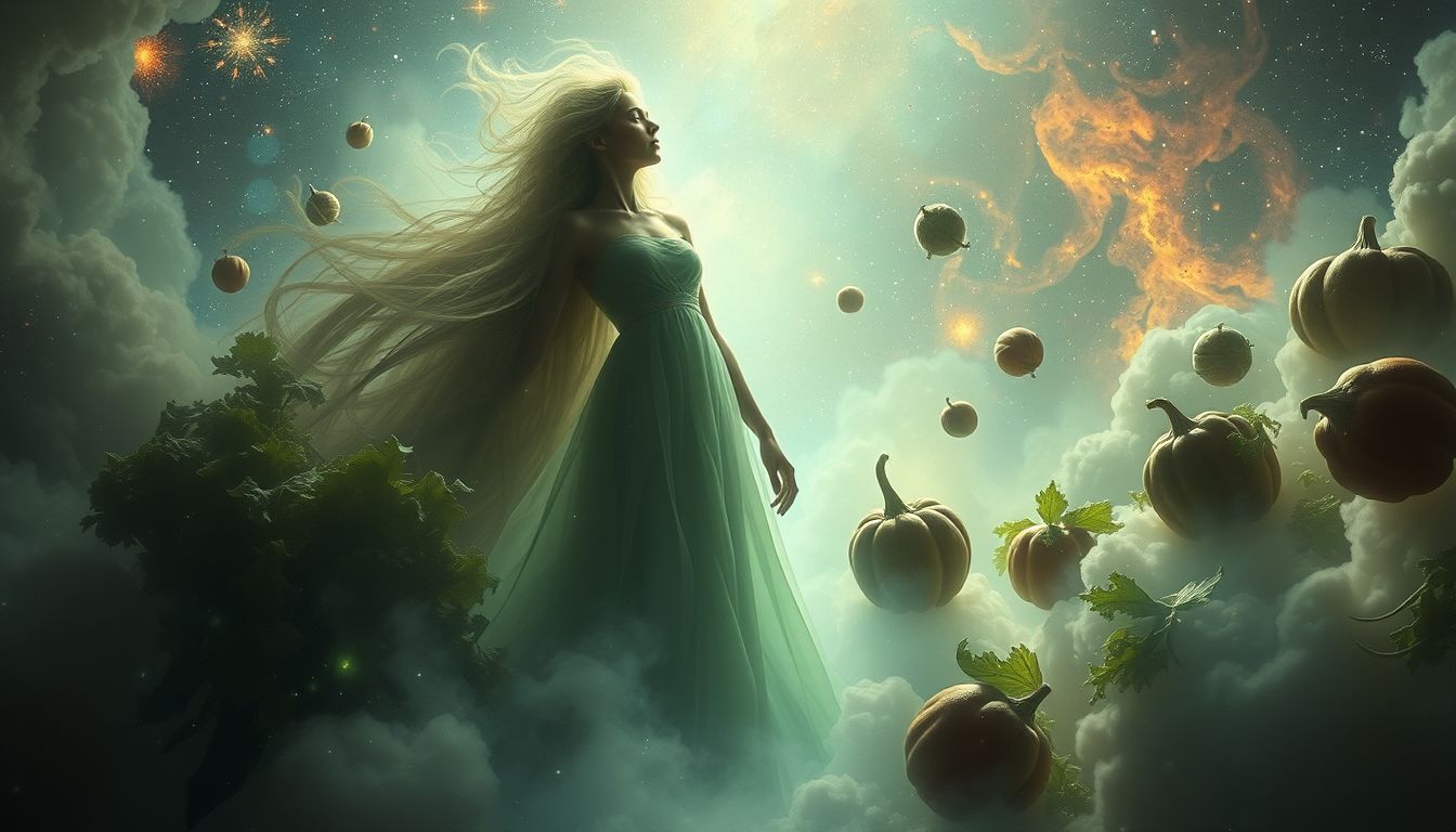 Ein sterbender Gemüsehändler symbolisiert das Ende einer Lebensphase.