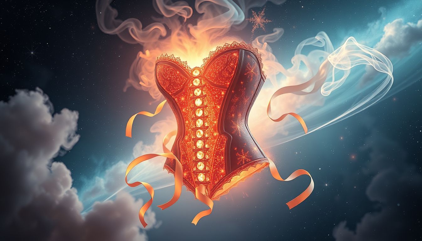 Das Verbrennen des Schnürleibs symbolisiert Freiheit von gesellschaftlichen Zwängen.