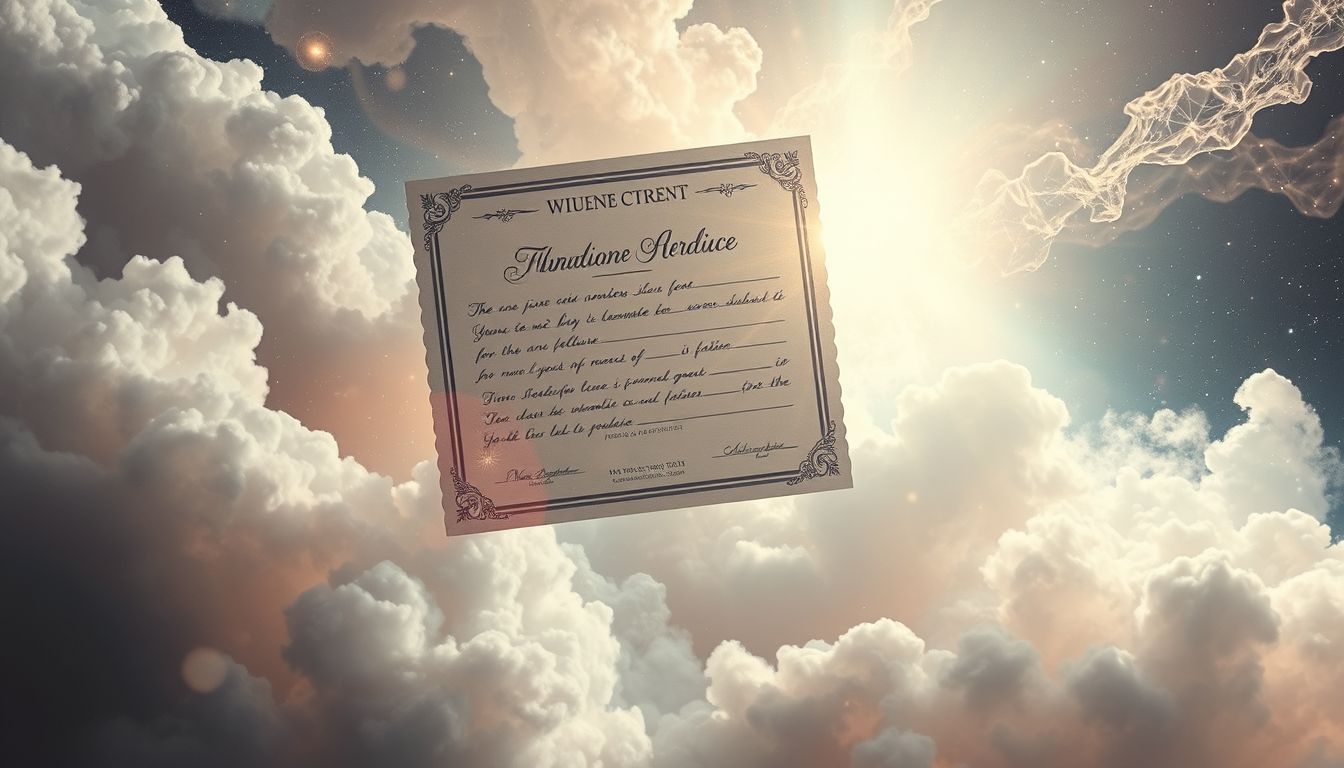 Eine Heiratsurkunde im Traum symbolisiert zukünftige Bindungen und Entscheidungen.